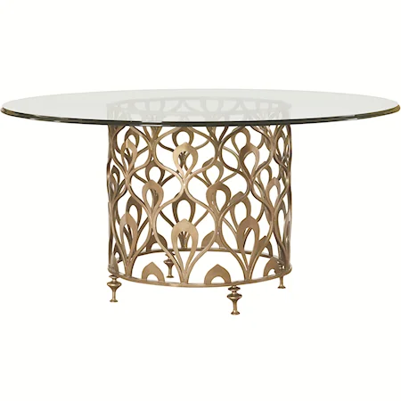 Round Dining Table with Round Metal Base